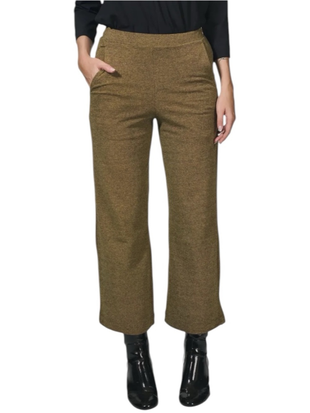 Alembika Size 2 NWT Honey Textured Knit Cropped Wide Leg Pants $234
